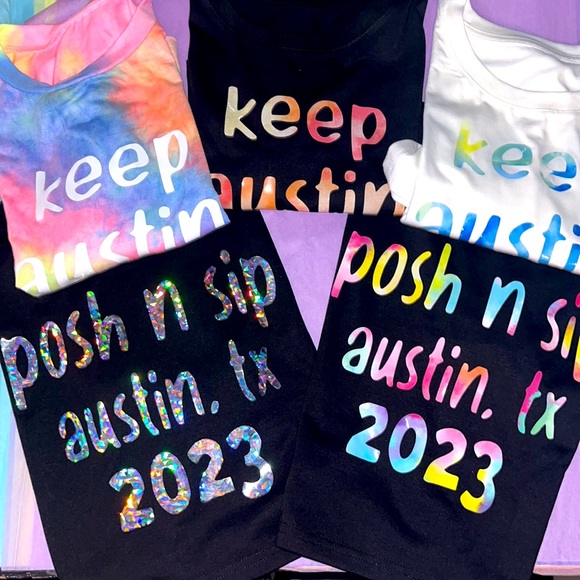 POSH N SIP CUSTOM TSHIRT 1PC MESSAGE FOR BUNDLES PFF POSH EVENT - Picture 2 of 13